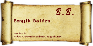 Benyik Balázs névjegykártya